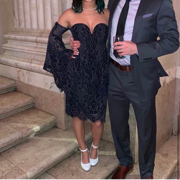 New Shona Joy Navy Lace Dress - Picture 6 of 6